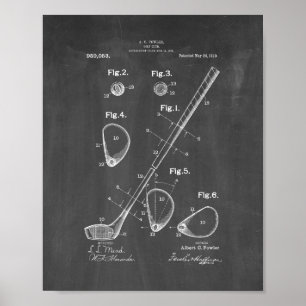 Pôster Golf-club Patent - Chalkboard