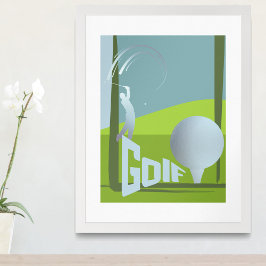 Poster Golf golfe clube de golfe recorre a decor verde na