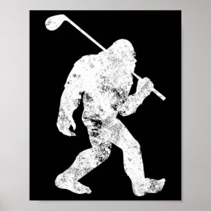 Poster Golf Golfe Vintage Sasquatch Homens Engraçados