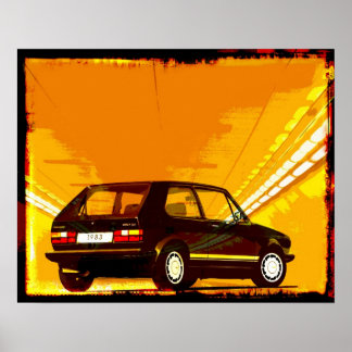 Poster Golf GTi MkI Laranja