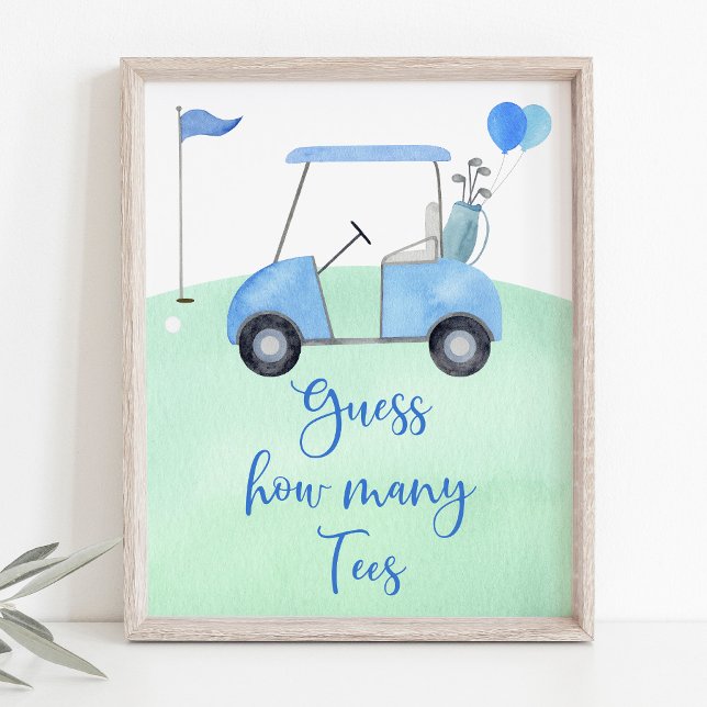 Poster Golf Primeiro Aniversário Par-tee Adivinha Quantos (Criador carregado)