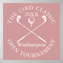 Poster Golf Tournament Classic Event Dusty Rose Pink Sign