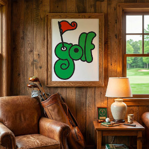 Poster Golf Wang Verde e Vermelho Vibrante