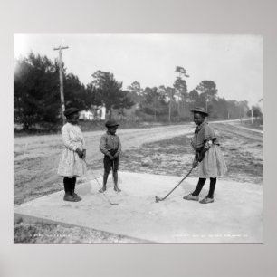 Poster Golfe c1905 das crianças do afro-americano de