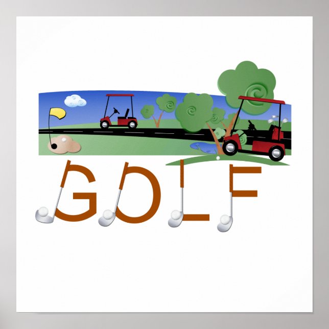 Pôster Golfe com Camisetas e presentes de golfe (Frente)