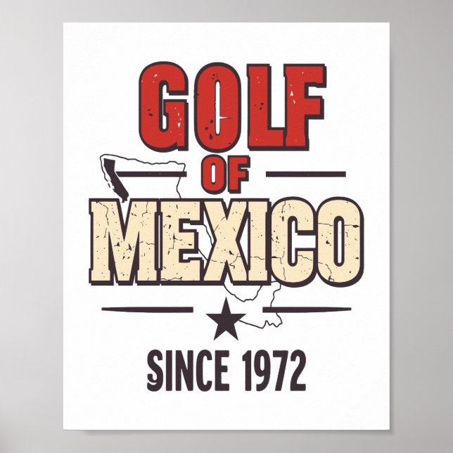 Poster Golfe da Paródia do México com Vintage (Frente)