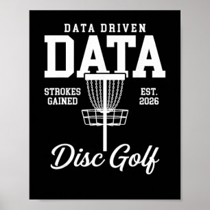 Poster Golfe de Disco com Dados de Ganhos de Tacadas