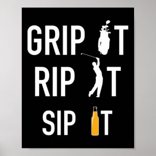 Poster Golfe Engraçado E Cerveja Prende-O, Prende-O Com O