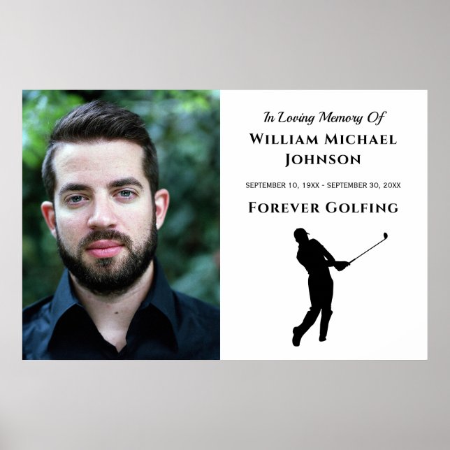 Poster Golfe Eterno Memorial Personalizado de Funeral (Frente)