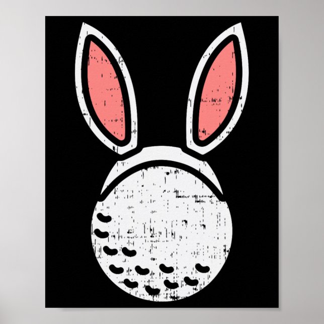 Poster Golfe Ll Orelhas de Coelho Engraçado Golfe de Pásc (Frente)