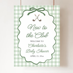 Poster Golfe Verde Novo no Clube Chá de Bebê Boas-Vindas