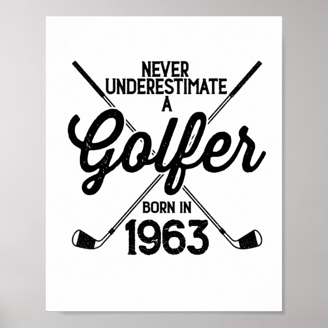 Poster Golfer Golfing de 60 anos 1963 Golfer's 60th (Frente)