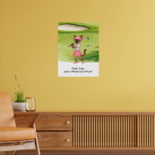 Poster Golfer is on putting green for Siamese Cat lovers (Sala de Estar 2)