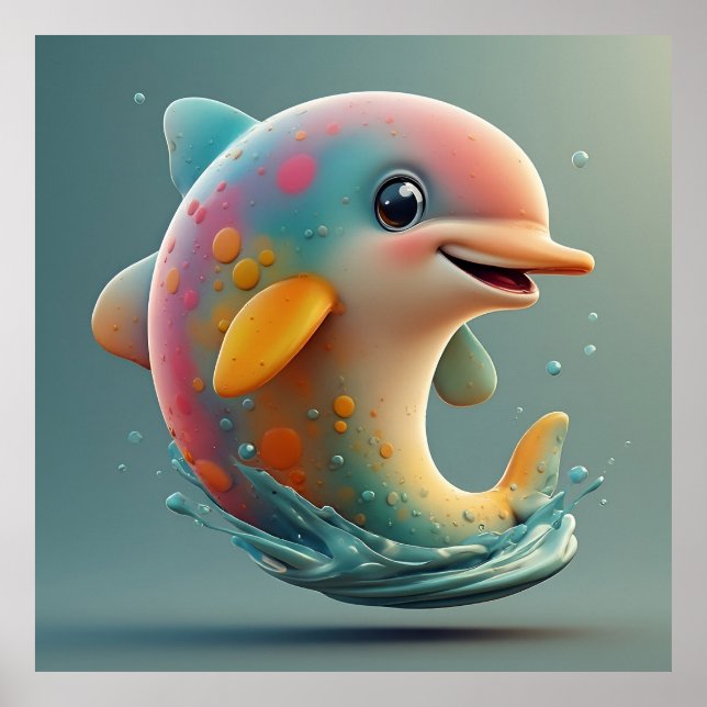 Poster Golfim Cartunesco Adorável (Frente)