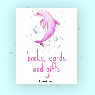 Poster Golfinho de aquarela - Cartões de livros e present