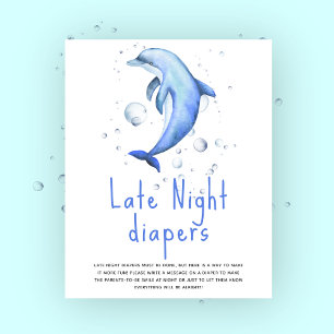 Poster Golfinho de Aquarela - fraldas Noturnas Tardias