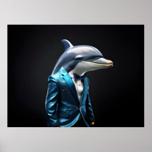 Poster Golfinho de terno