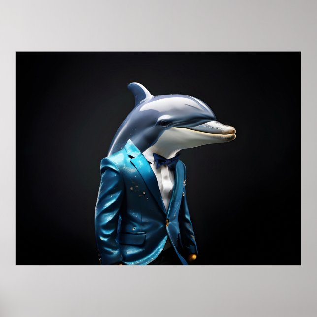 Poster Golfinho de terno (Frente)
