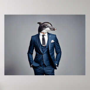 Poster Golfinho de terno