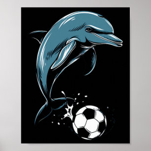 Poster Golfinho Fofo Jogando Futebol - Orca Fofa Jogando