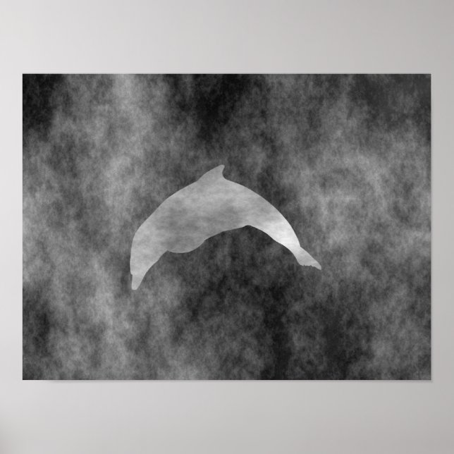 Poster Golfinho Preto Escuro (Frente)