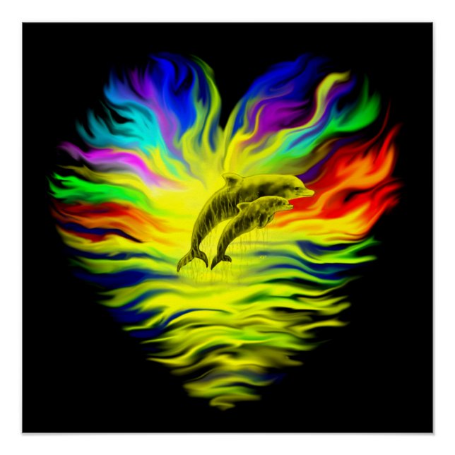 Pôster Golfinhos no Sol (Frente)