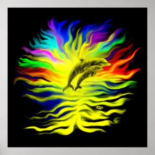 Poster Golfinhos no Sol