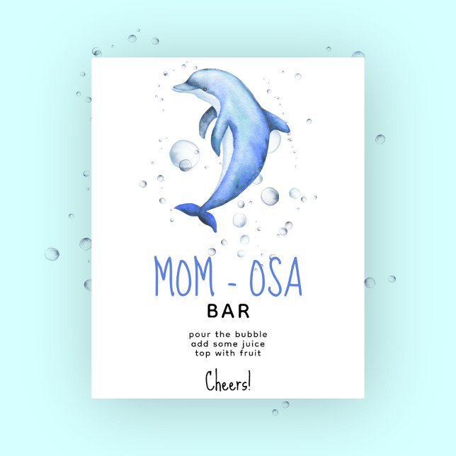 Poster Golfinhos oceânicos em aquarela - bar momosa (Criador carregado)