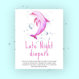 Poster Golfinhos rosa aquarela - Fraldas de madrugada