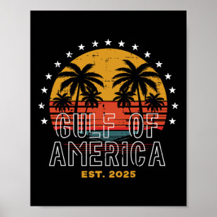 Poster Golfo Da América Dos Eua Palmtree 2025 Homens Mulh