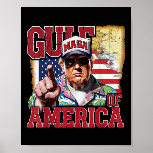 Poster Golfo Da América Dos Eua Trump Saudação Do Patrio