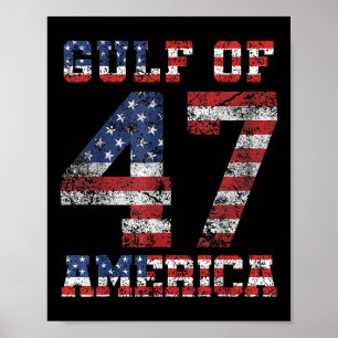 Poster Golfo Da América Dos Eua Trump Saudação Do Patrio