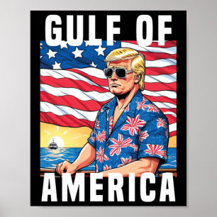 Poster Golfo Da América Dos Eua Trump Saudação Do Patrio