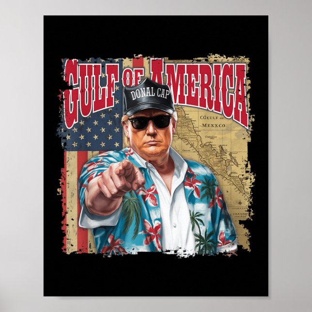 Poster Golfo Da América Dos Eua Trump Saudação Do Patrio (Frente)