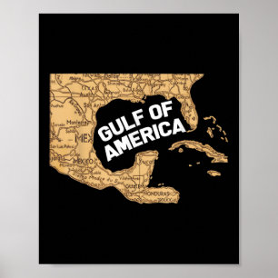 Poster Golfo Da América Dos Eua Trump Saudação Do Patrio