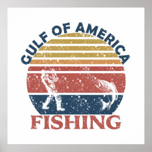 Poster Golfo da América polo de pesca patriótico american