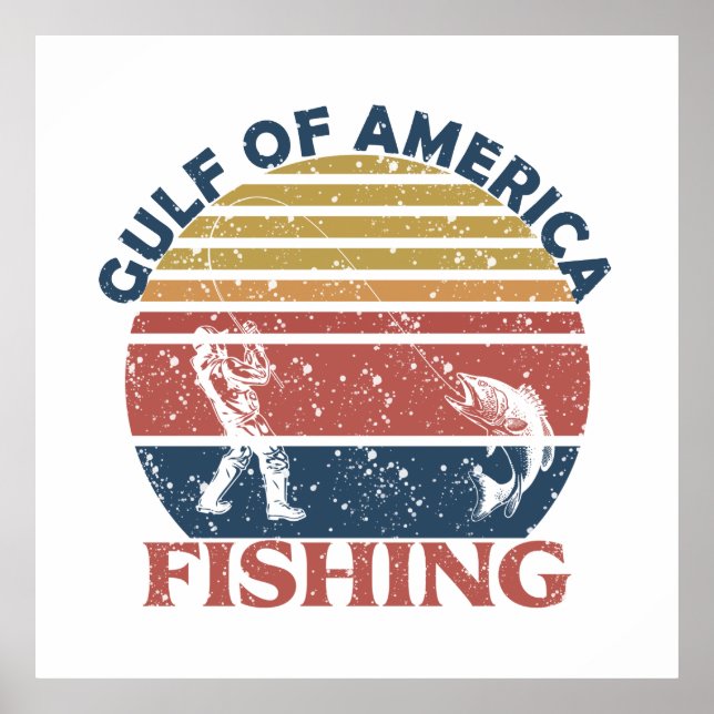 Poster Golfo da América polo de pesca patriótico american (Frente)