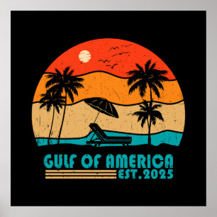 Poster Golfo da América vintage design patriótico america