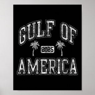 Poster Golfo De 2025 América Vintage Palm Trees Engraçado