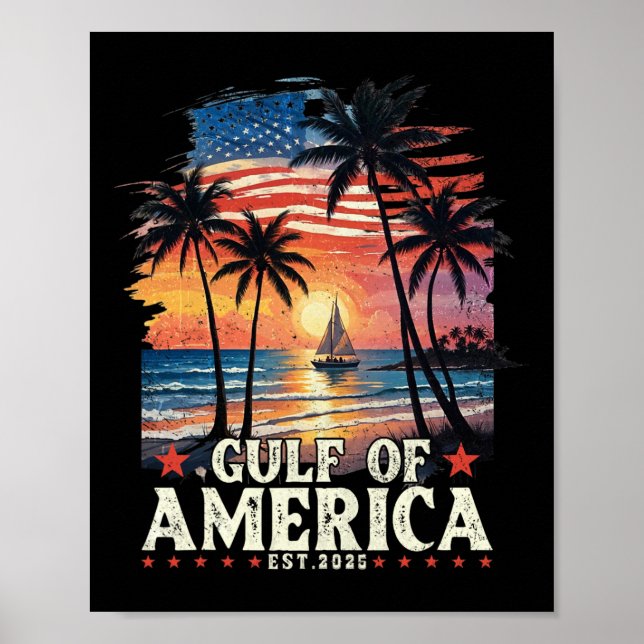 Poster Golfo De Bandeira Americana 2025 (Frente)