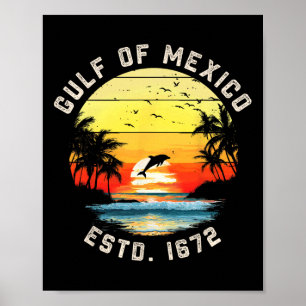 Poster Golfo de Vintage Beach Est 1672 Retro Sun Mens Wom