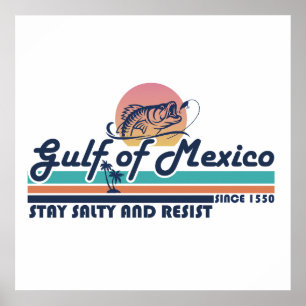 Poster Golfo do México, continue salgado e resista à pesc