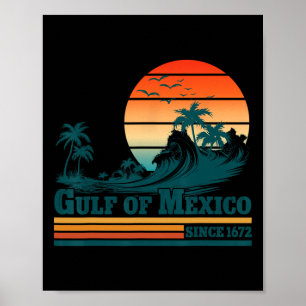 Poster Golfo do México desde 1672 Vintage Sunset Beach T-