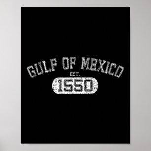 Poster Golfo do México Est 1550 Retro Vintage Golfo Para