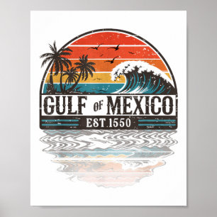 Poster Golfo Do México Para Retro Retro Beach