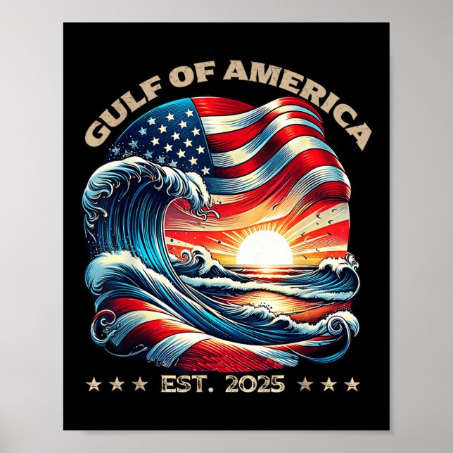 Poster Golfo Dos Estados Unidos Da América Est 2025 Beach (Frente)