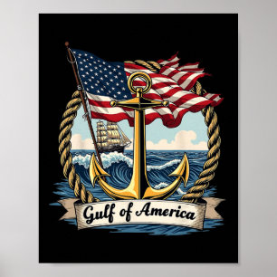 Poster Golfo Dos Estados Unidos Da América Vintage Usa Na