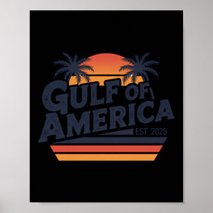 Poster Golfo Dos Eua América 2025 Vintage Retro-American 