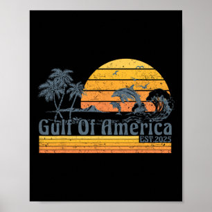 Poster Golfo Dos Eua América Do Leste De 2025 Retro Vinta