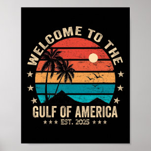 Poster Golfo Dos Eua América Do Leste De 2025 Retro Vinta